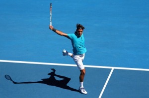 Though his wrecking ball forehand is cultist, Roger's backhand is sublimely majestic. (Even his shadow exudes grace)